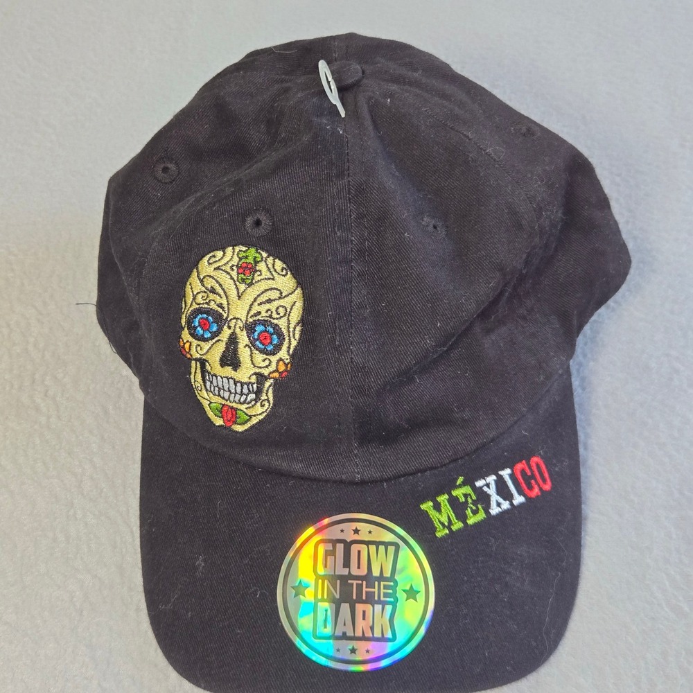 Morpho Baseball Cap Unisex OS Black Dia de Muertos Sugar Skull Glow in the Dark